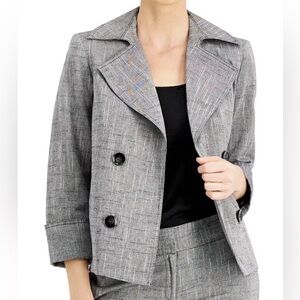 Kasper Cross-Dye Faux-Double-Breasted Jacket, Small, $129